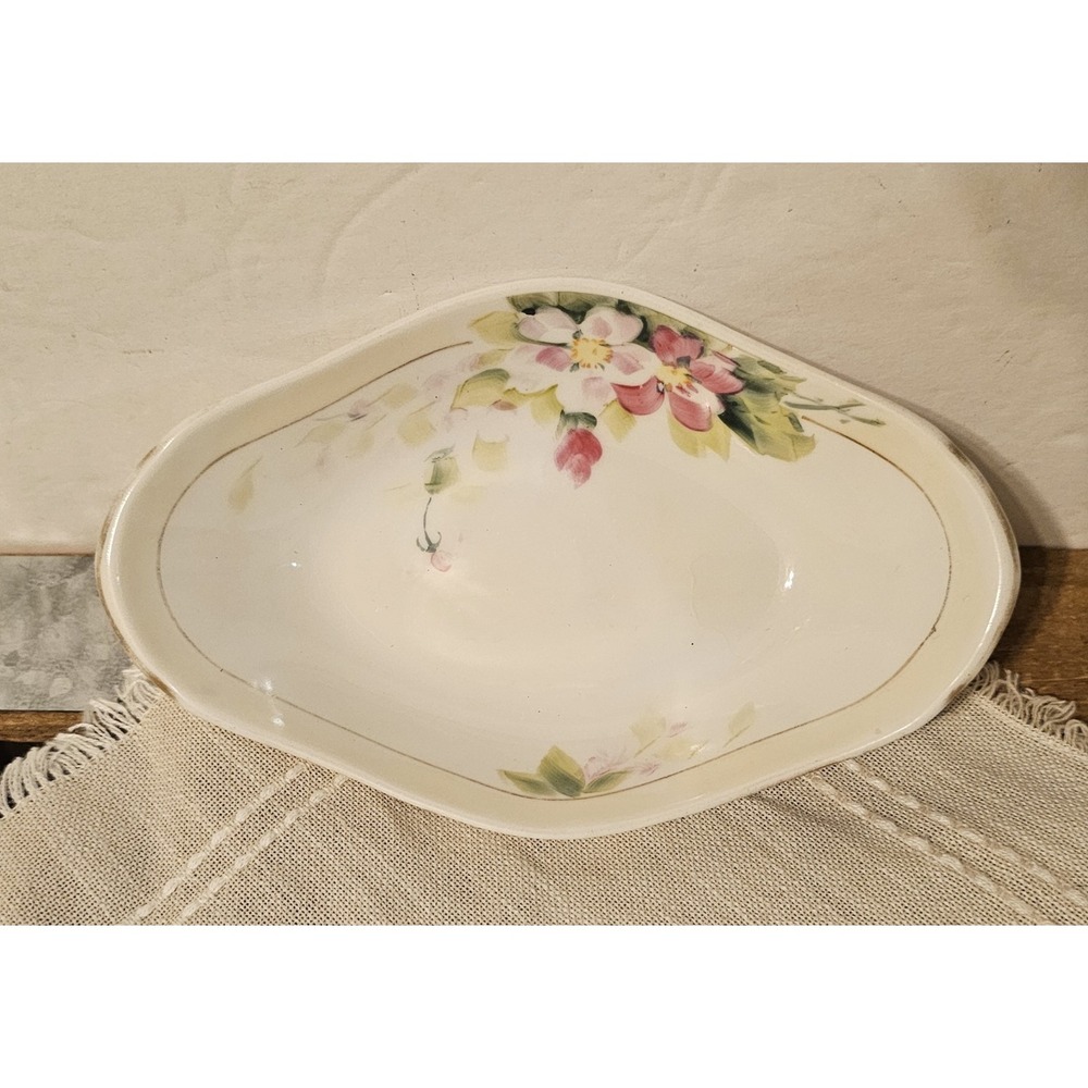 Vintage Nippon Hand Painted Oval Dish 7"x4.25"x1.5"